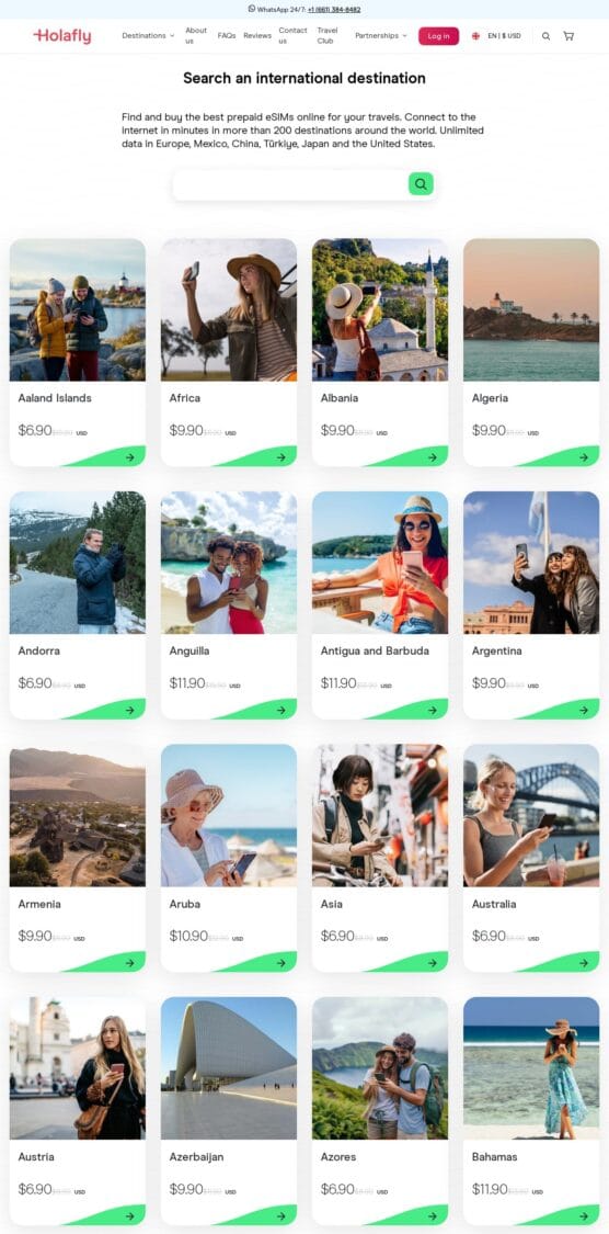 Holafly destinations