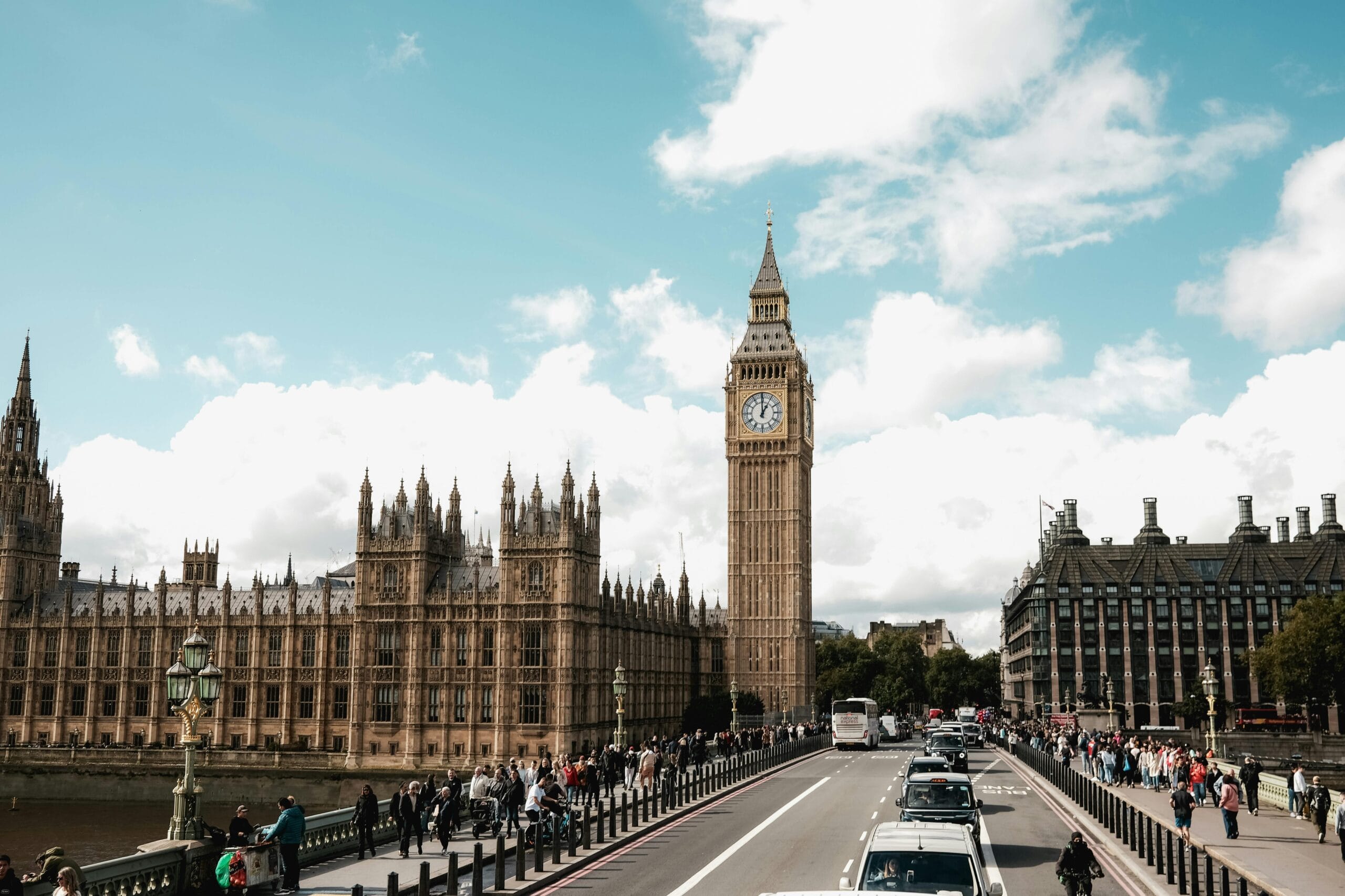 Iconic Big Ben and Westminster Bridge Scene