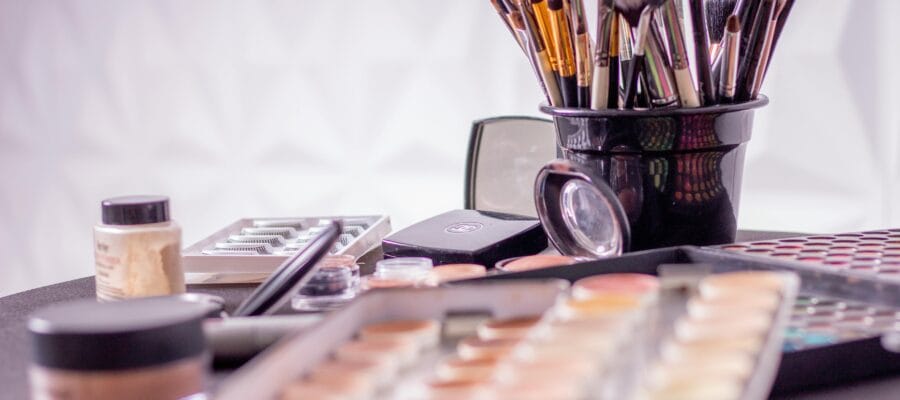 Makeup Brush on Black Container