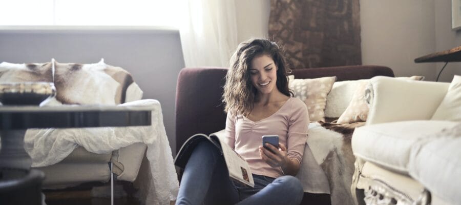 Woman in living room