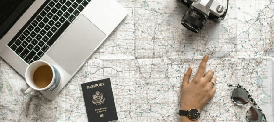 Person Pointing a Location on the Map
