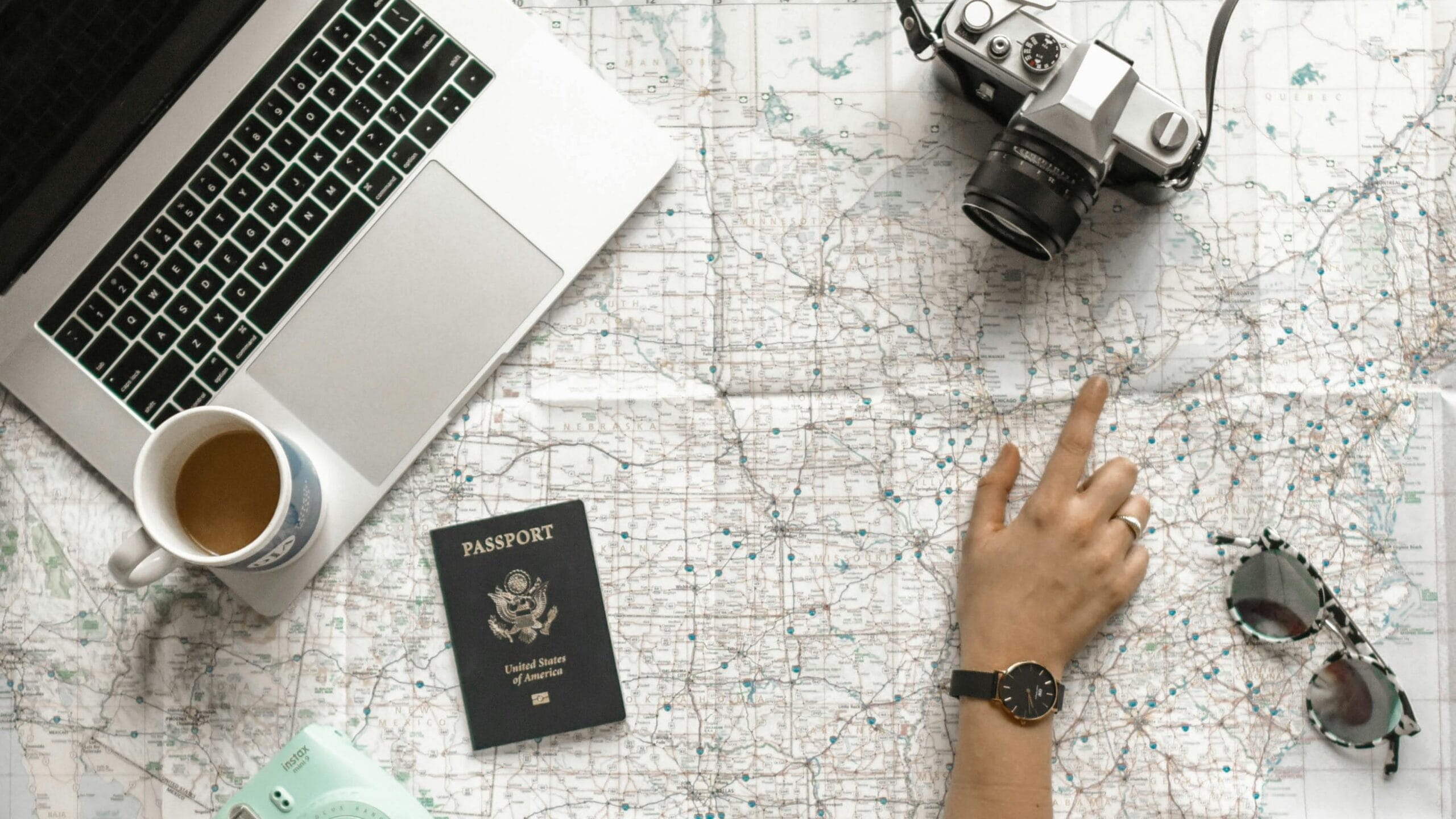 Person Pointing a Location on the Map