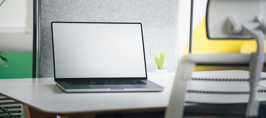 Blank laptop screen mockup