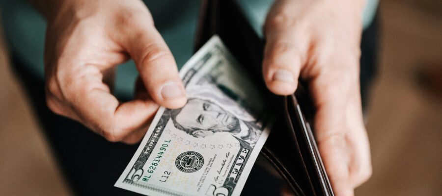 Customer paying